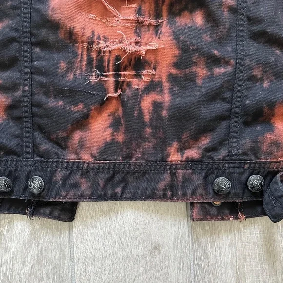 Rivet De Cru Jean Jacket Classic Sleeveless Rebel Distressed Look Men's Large